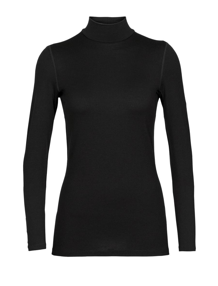 Icebreaker Merino 260 Tech Long Sleeve Turtleneck Női Base Layers Fekete | HU 1828TCEV